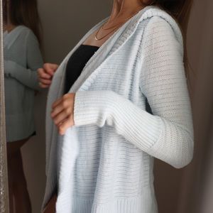 Hollister Light Blue Hooded Cardigan